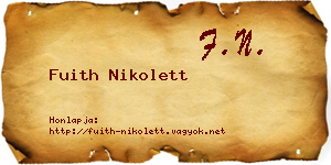 Fuith Nikolett névjegykártya
